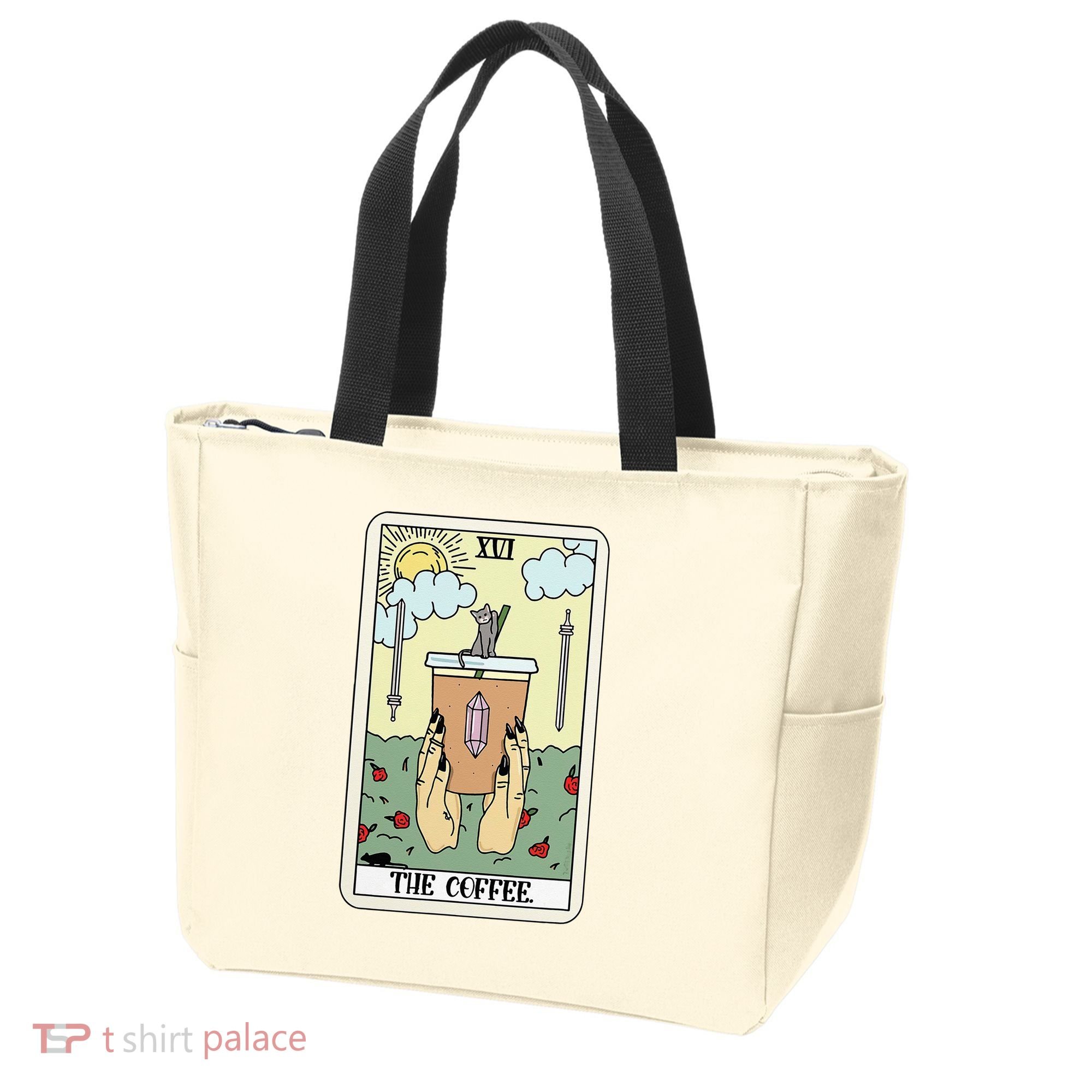 The Coffee Tarot Card Coffee Lover Caffeinated Witchy Hand Tote Bag