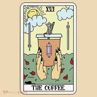 The Coffee Tarot Card Coffee Lover Caffeinated Witchy Hand Tote Bag thumb 4
