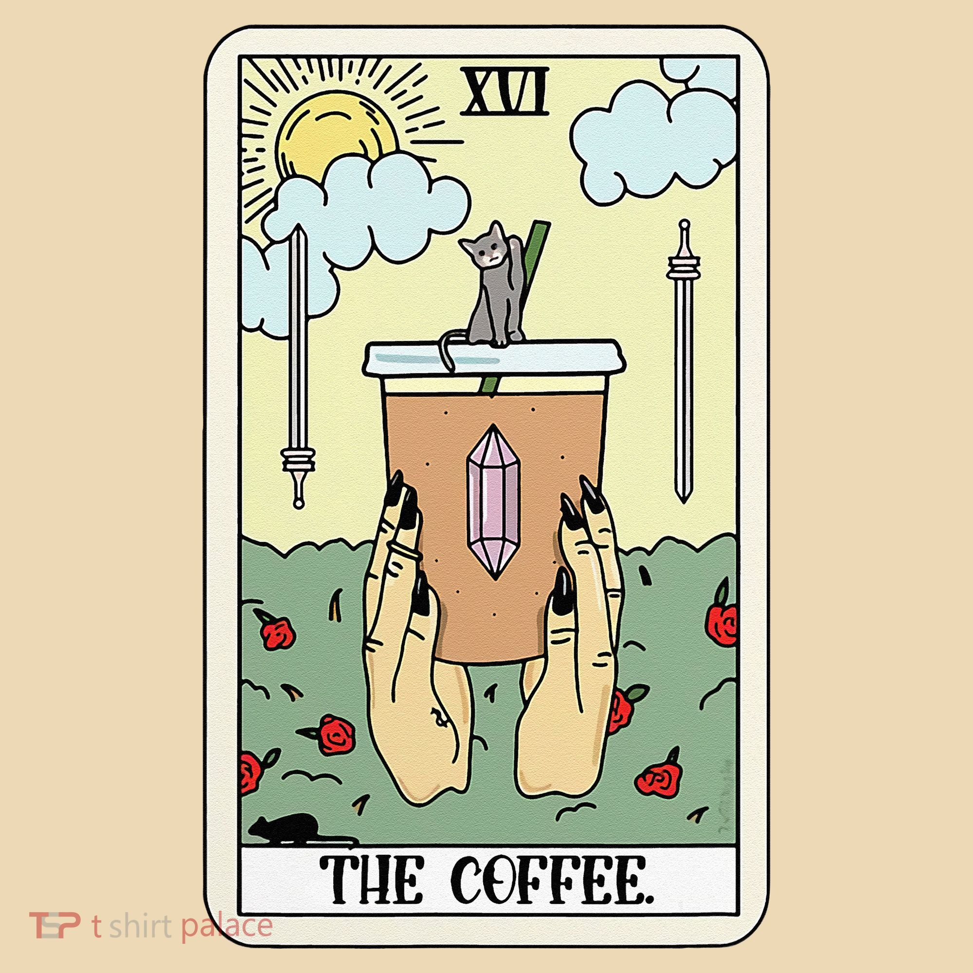 The Coffee Tarot Card Coffee Lover Caffeinated Witchy Hand Tote Bag