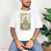 The Coffee Tarot Card Coffee Lover Caffeinated Witchy Hand Comfort Colors T-Shirt thumb 3