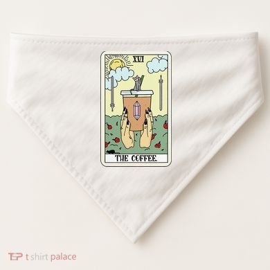 The Coffee Tarot Card Coffee Lover Caffeinated Witchy Hand USA-Made Doggie Bandana