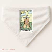 The Coffee Tarot Card Coffee Lover Caffeinated Witchy Hand USA-Made Doggie Bandana thumb 0