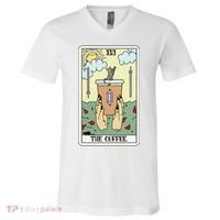 The Coffee Tarot Card Coffee Lover Caffeinated Witchy Hand V-Neck T-Shirt thumb 0