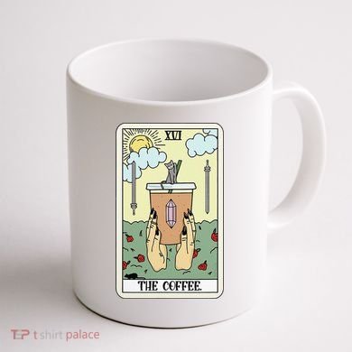 The Coffee Tarot Card Coffee Lover Caffeinated Witchy Hand Coffee Mug back