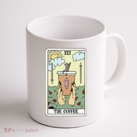 The Coffee Tarot Card Coffee Lover Caffeinated Witchy Hand Coffee Mug thumb 1