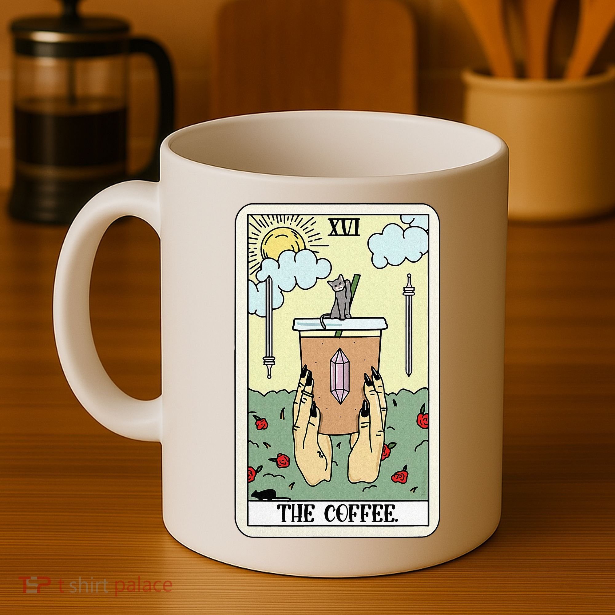 The Coffee Tarot Card Coffee Lover Caffeinated Witchy Hand Coffee Mug