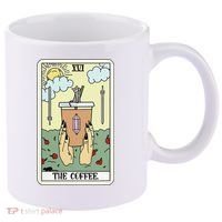 The Coffee Tarot Card Coffee Lover Caffeinated Witchy Hand 11oz C Handle Ceramic Mug thumb 0