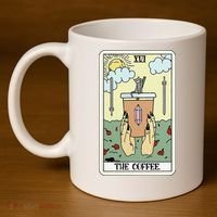 The Coffee Tarot Card Coffee Lover Caffeinated Witchy Hand 11oz C Handle Ceramic Mug thumb 4