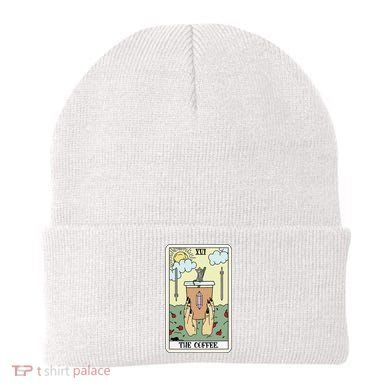 The Coffee Tarot Card Coffee Lover Caffeinated Witchy Hand Beanie