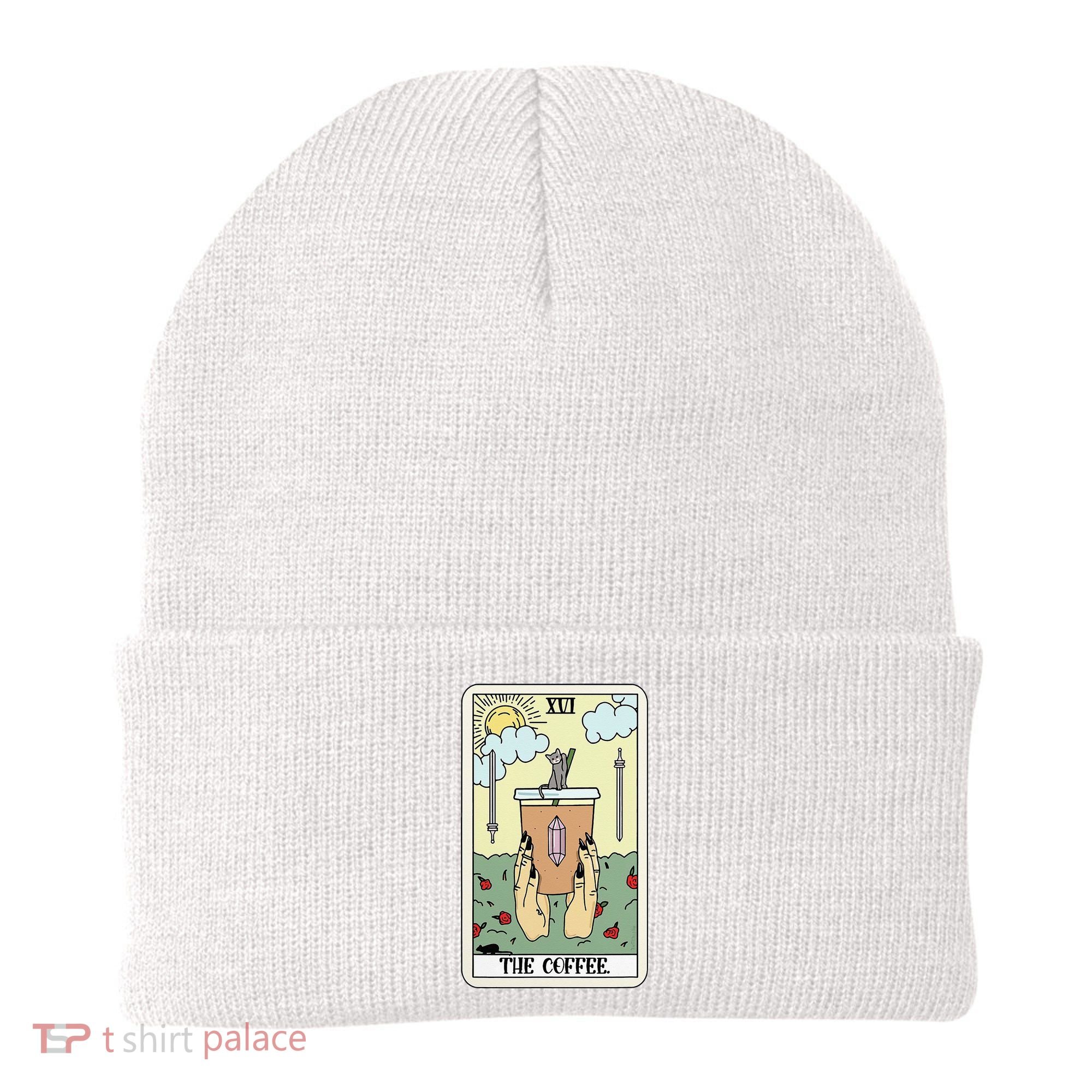 The Coffee Tarot Card Coffee Lover Caffeinated Witchy Hand Beanie