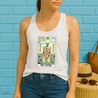 The Coffee Tarot Card Coffee Lover Caffeinated Witchy Hand Women's Tank Top thumb 2
