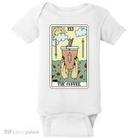 The Coffee Tarot Card Coffee Lover Caffeinated Witchy Hand Baby Bodysuit thumb 0