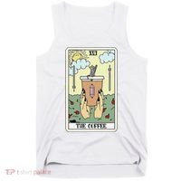 The Coffee Tarot Card Coffee Lover Caffeinated Witchy Hand Tank Top thumb 0