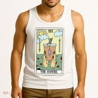 The Coffee Tarot Card Coffee Lover Caffeinated Witchy Hand Tank Top thumb 3