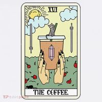 The Coffee Tarot Card Coffee Lover Caffeinated Witchy Hand Kids Sweatshirt thumb 2