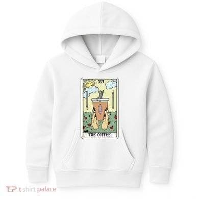 The Coffee Tarot Card Coffee Lover Caffeinated Witchy Hand Kids Hoodie