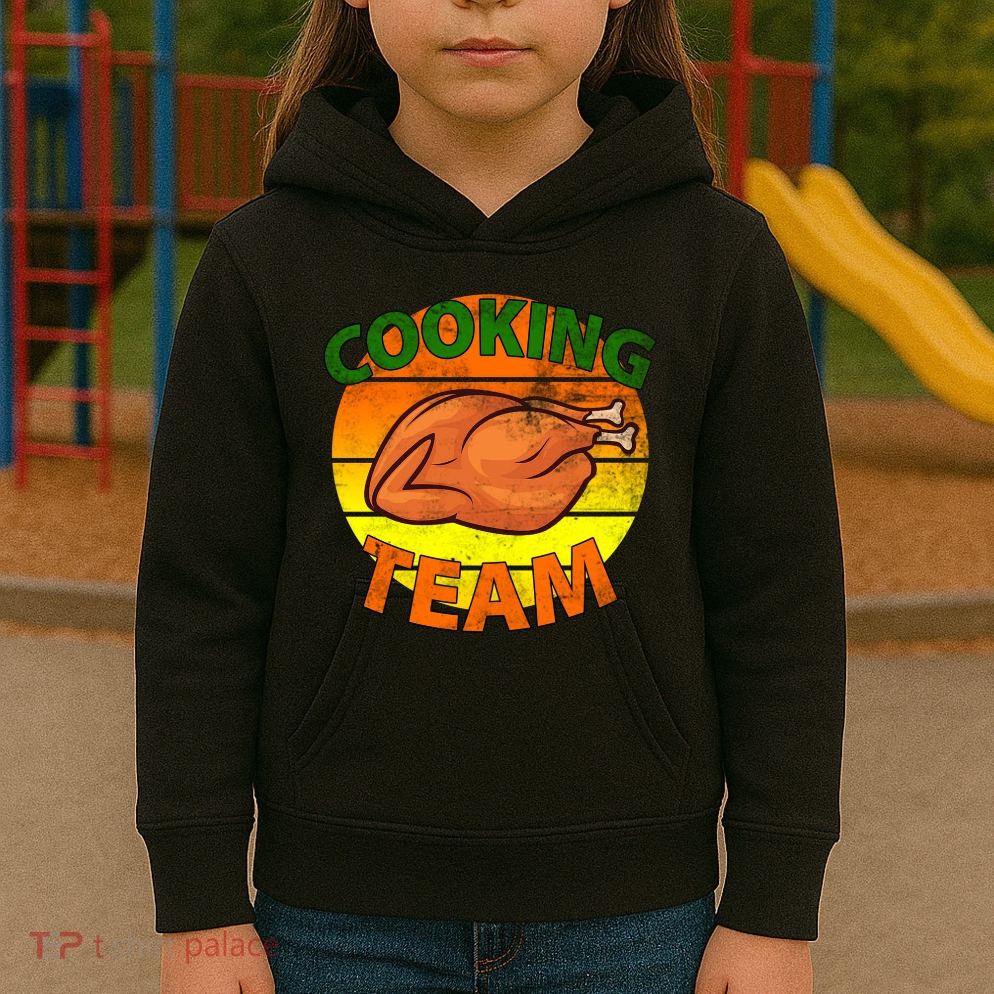 Thanksgiving Cooking Team Family Matching Kids Hoodie