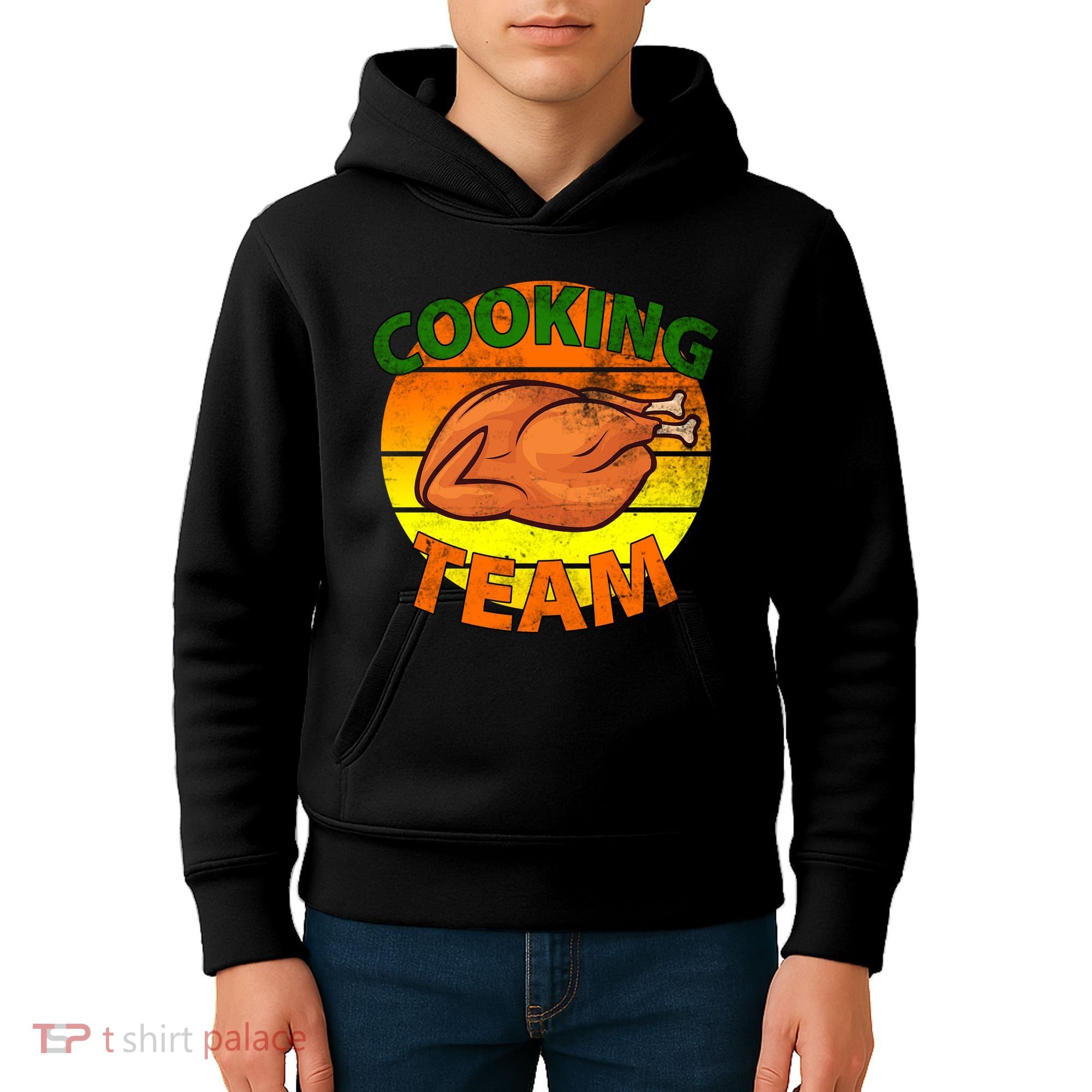 Thanksgiving Cooking Team Family Matching Kids Hoodie