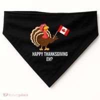 Turkey Canadian Thanksgiving Happy Thanksgiving Eh USA-Made Doggie Bandana thumb 0