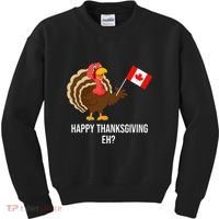 Turkey Canadian Thanksgiving Happy Thanksgiving Eh Kids Sweatshirt thumb 0