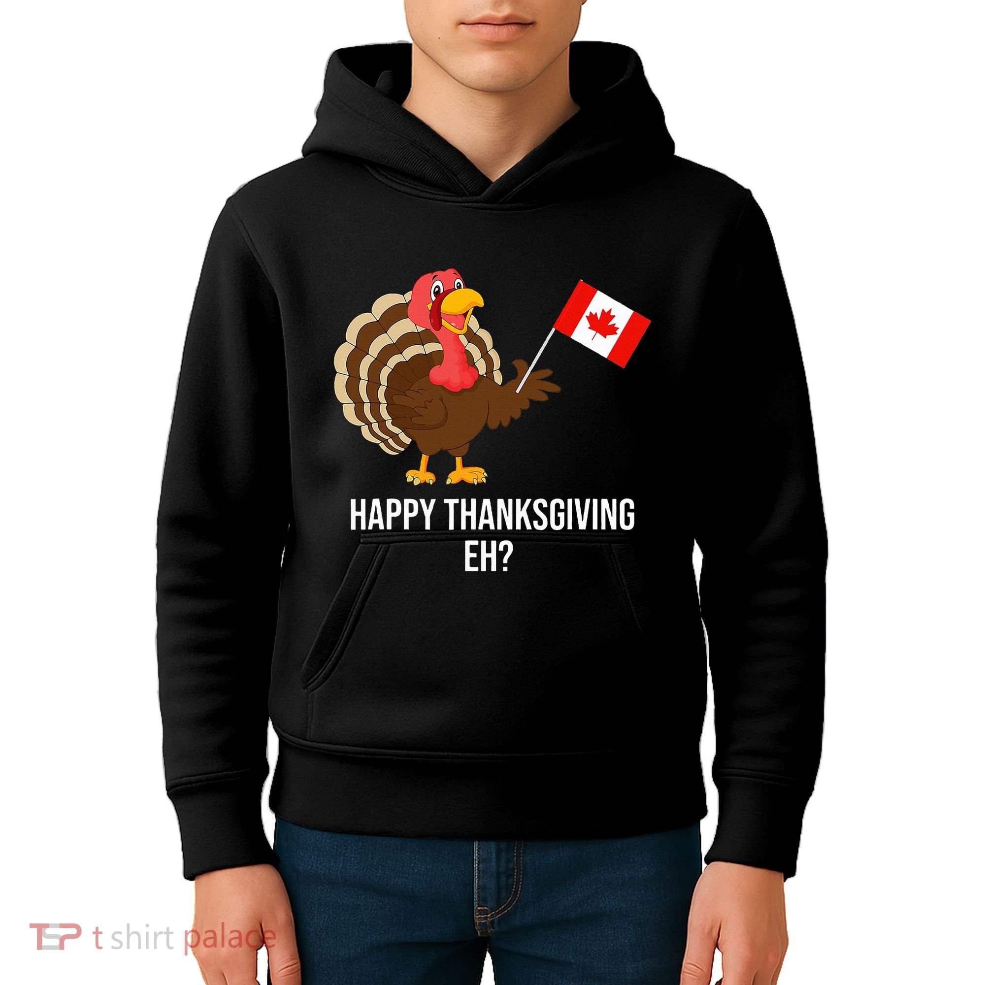 Turkey Canadian Thanksgiving Happy Thanksgiving Eh Kids Hoodie