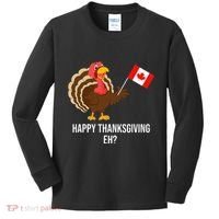 Turkey Canadian Thanksgiving Happy Thanksgiving Eh Kids Long Sleeve Shirt thumb 0