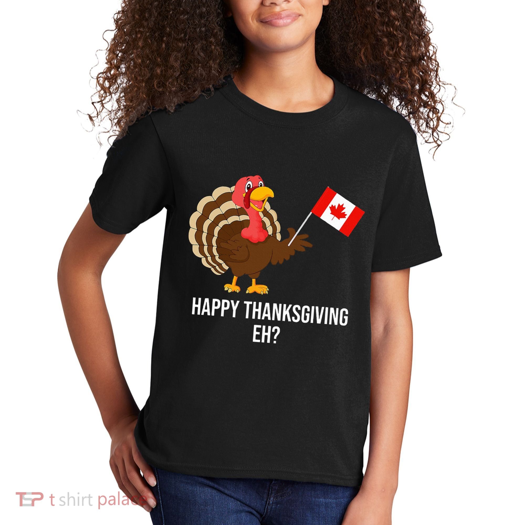 Turkey Canadian Thanksgiving Happy Thanksgiving Eh Kids T-Shirt