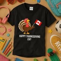 Turkey Canadian Thanksgiving Happy Thanksgiving Eh Kids T-Shirt thumb 3