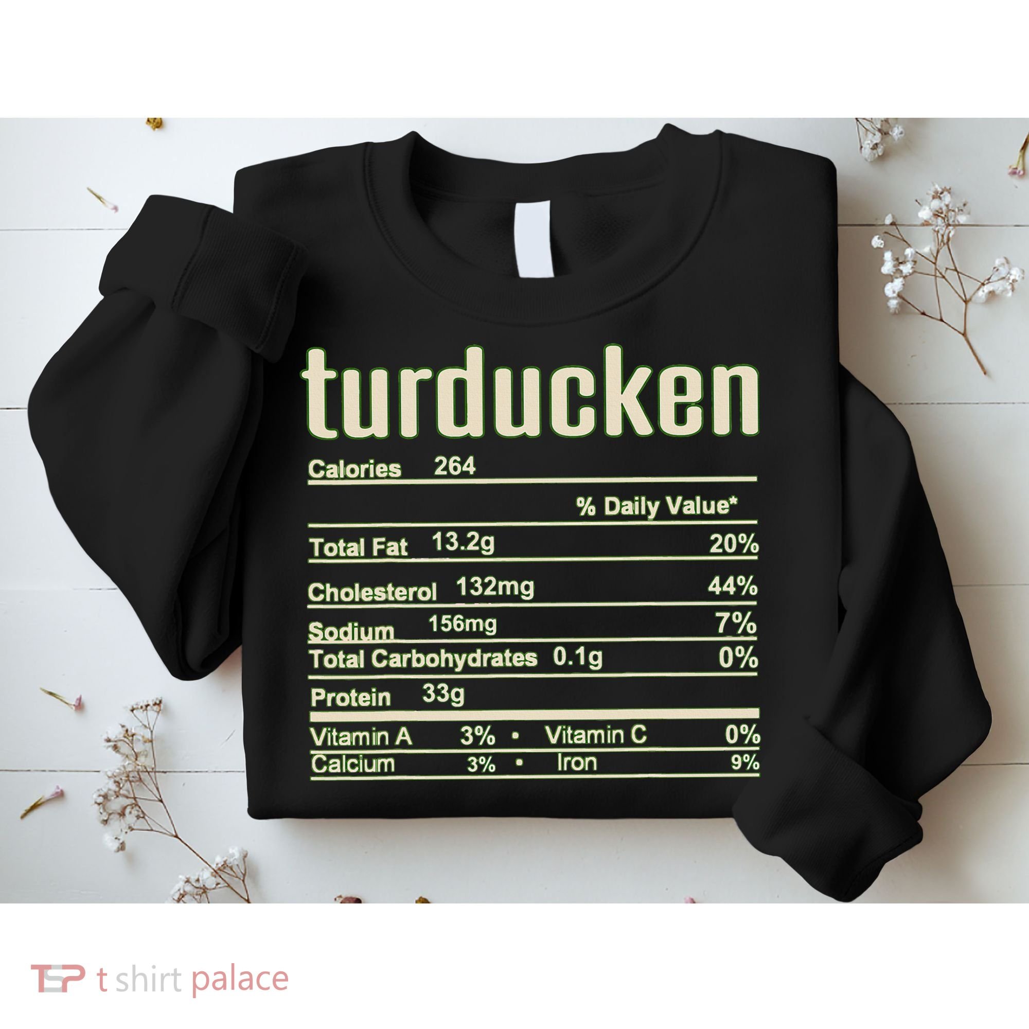 Thanksgiving Christmas Turducken Nutrition Fact Sweatshirt