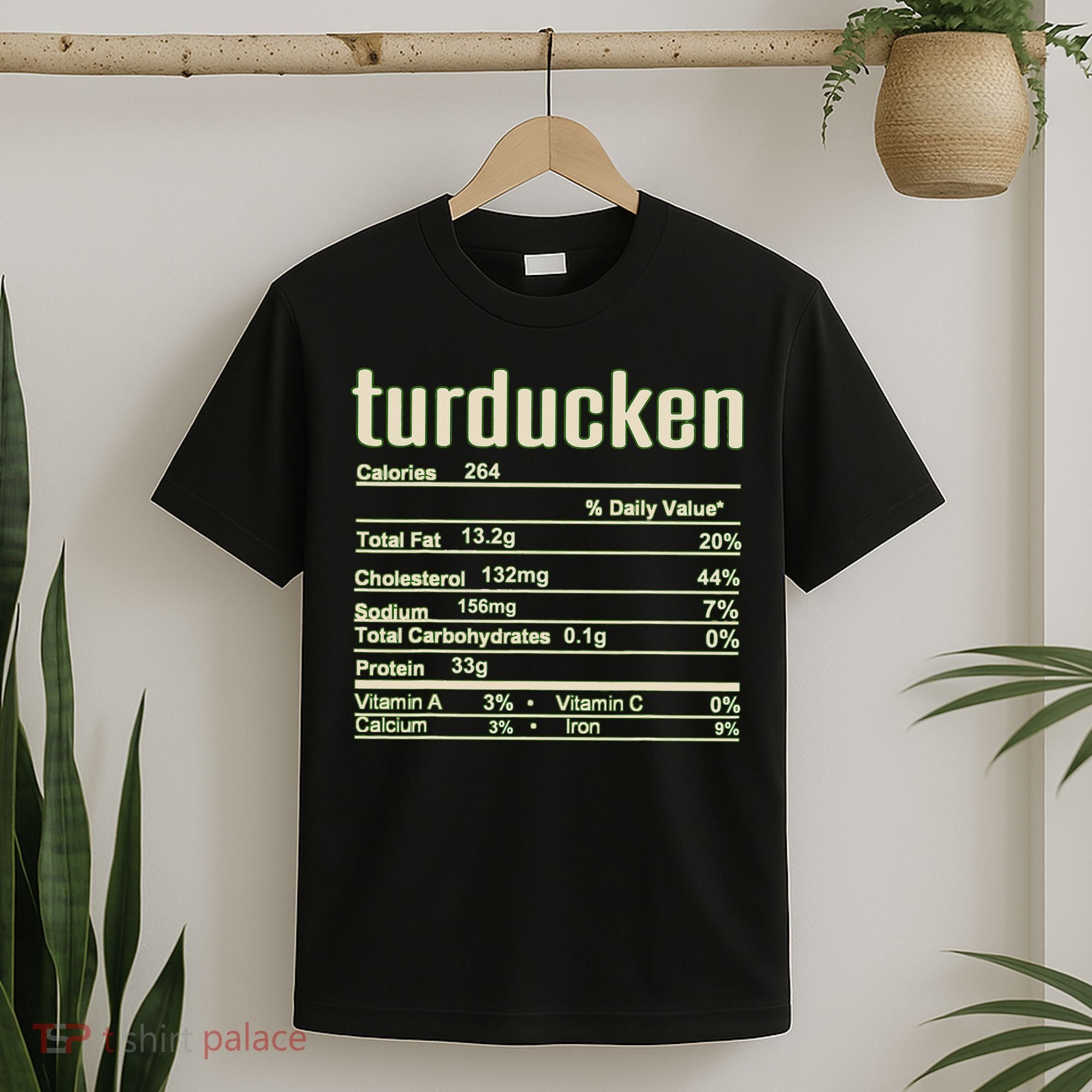 Thanksgiving Christmas Turducken Nutrition Fact T-Shirt