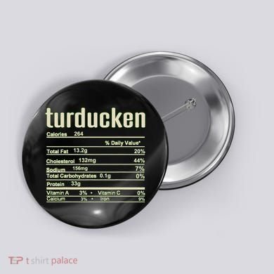 Thanksgiving Christmas Turducken Nutrition Fact Button