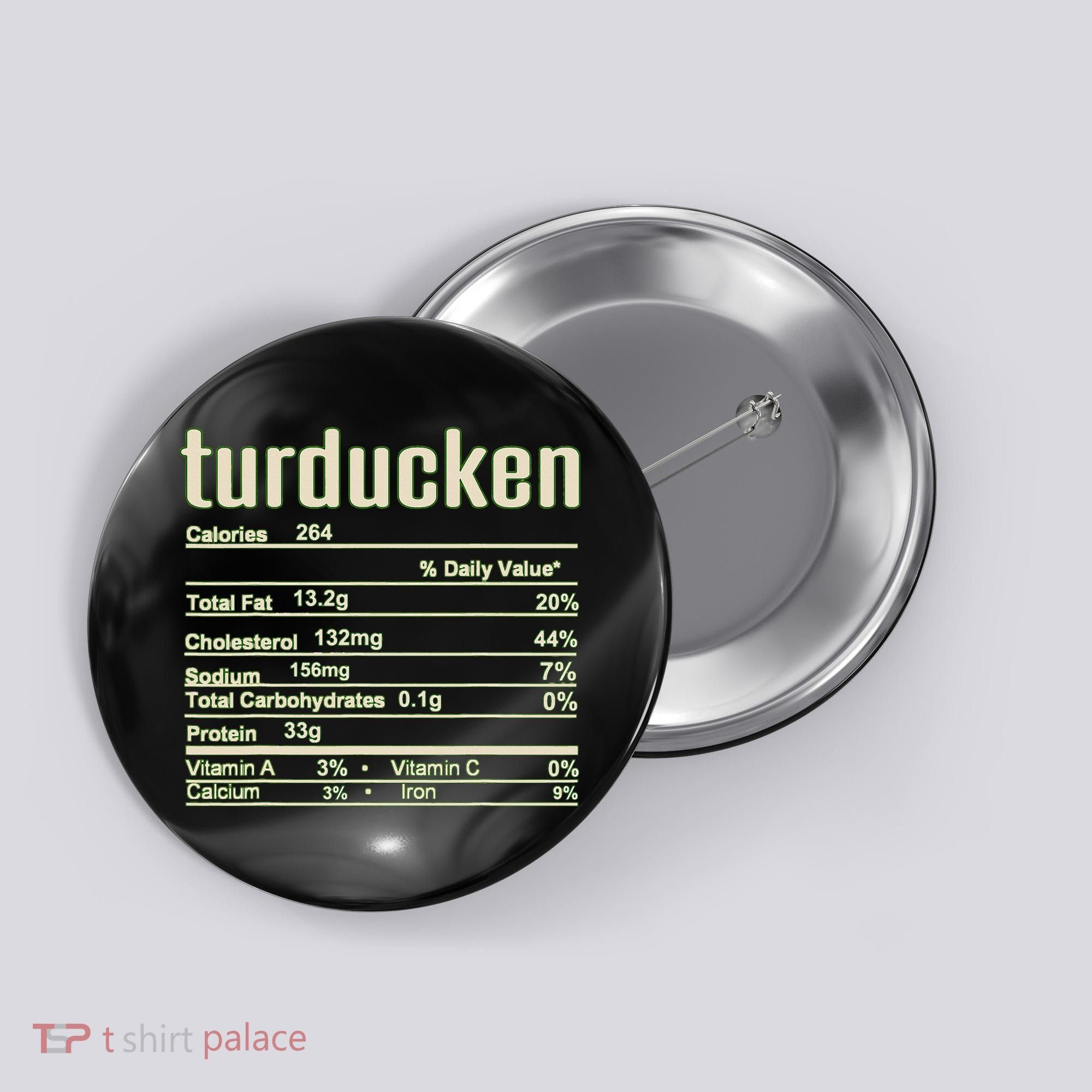 Thanksgiving Christmas Turducken Nutrition Fact Button