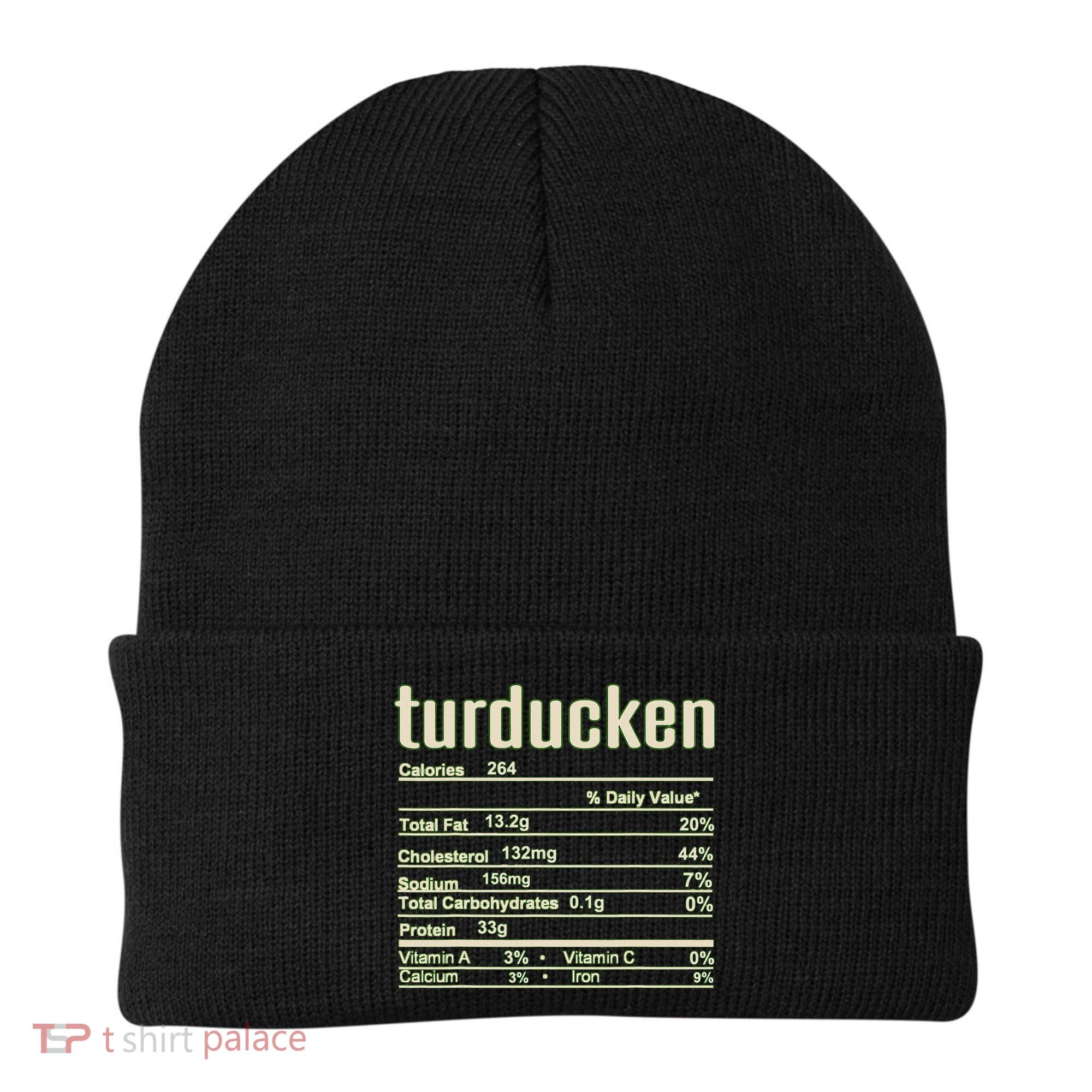 Thanksgiving Christmas Turducken Nutrition Fact Beanie