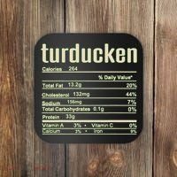 Thanksgiving Christmas Turducken Nutrition Fact Coaster thumb 0