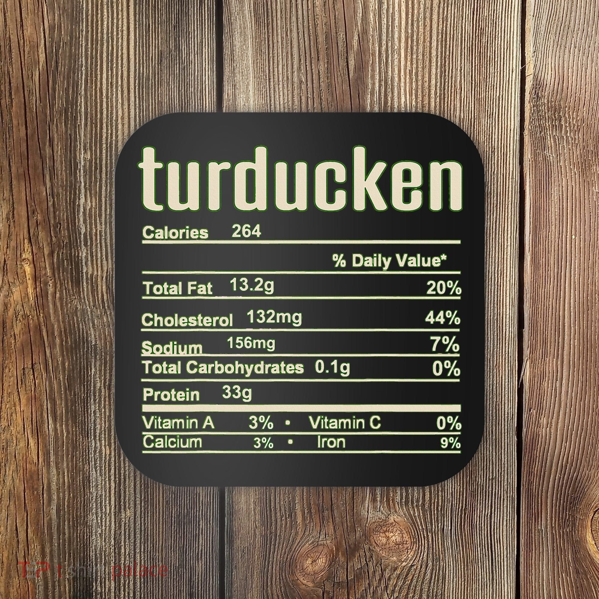 Thanksgiving Christmas Turducken Nutrition Fact Coaster