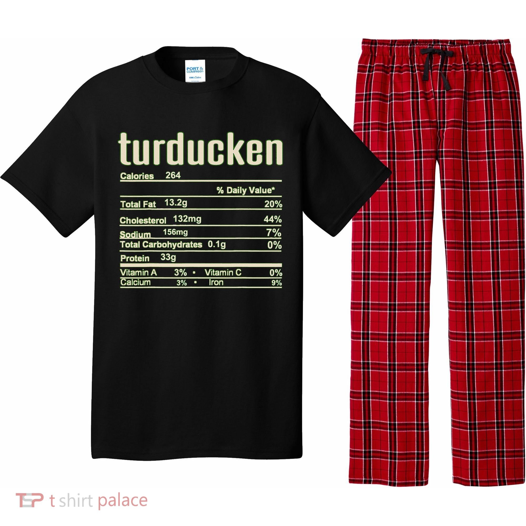 Thanksgiving Christmas Turducken Nutrition Fact Pajama Set