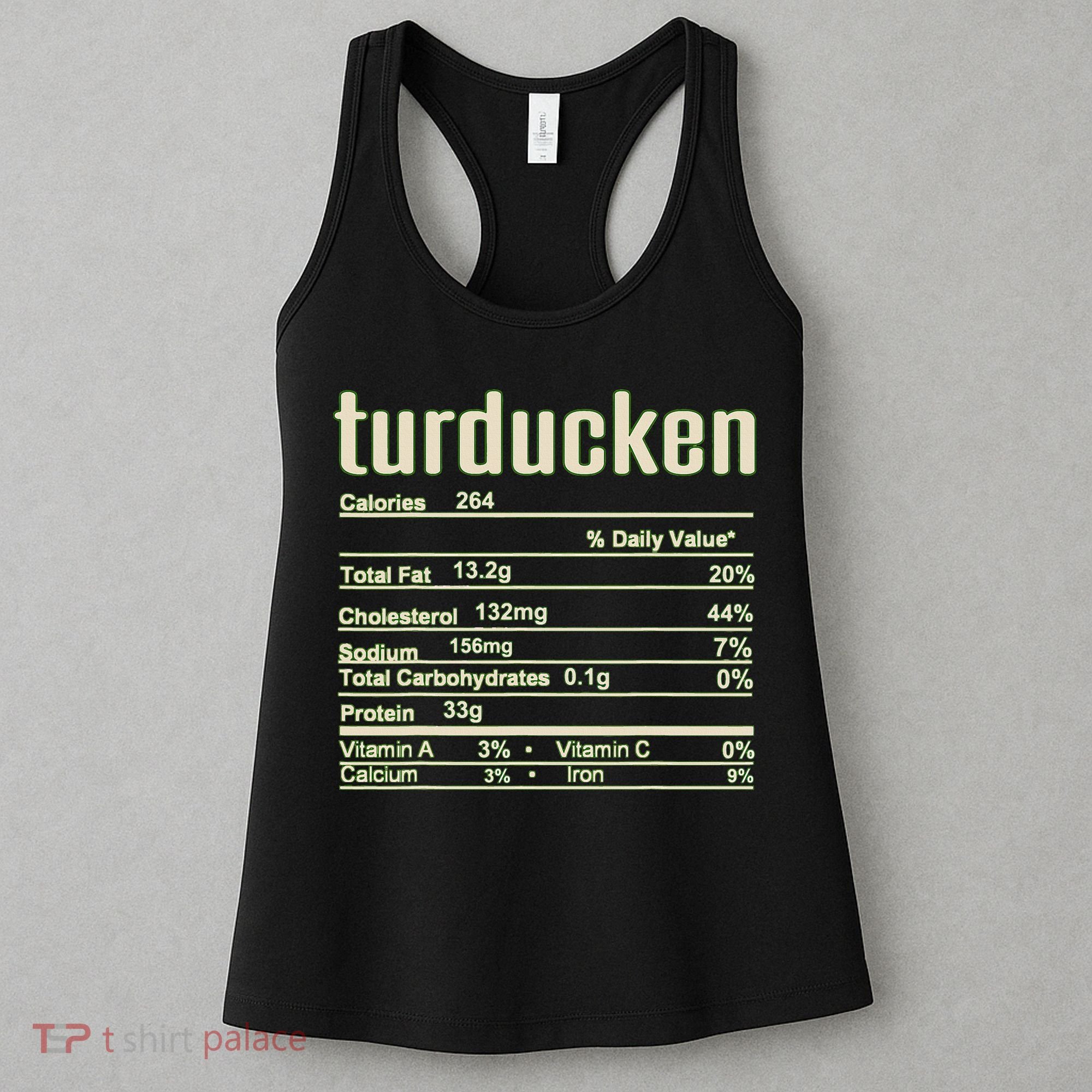 Thanksgiving Christmas Turducken Nutrition Fact Women's Tank Top