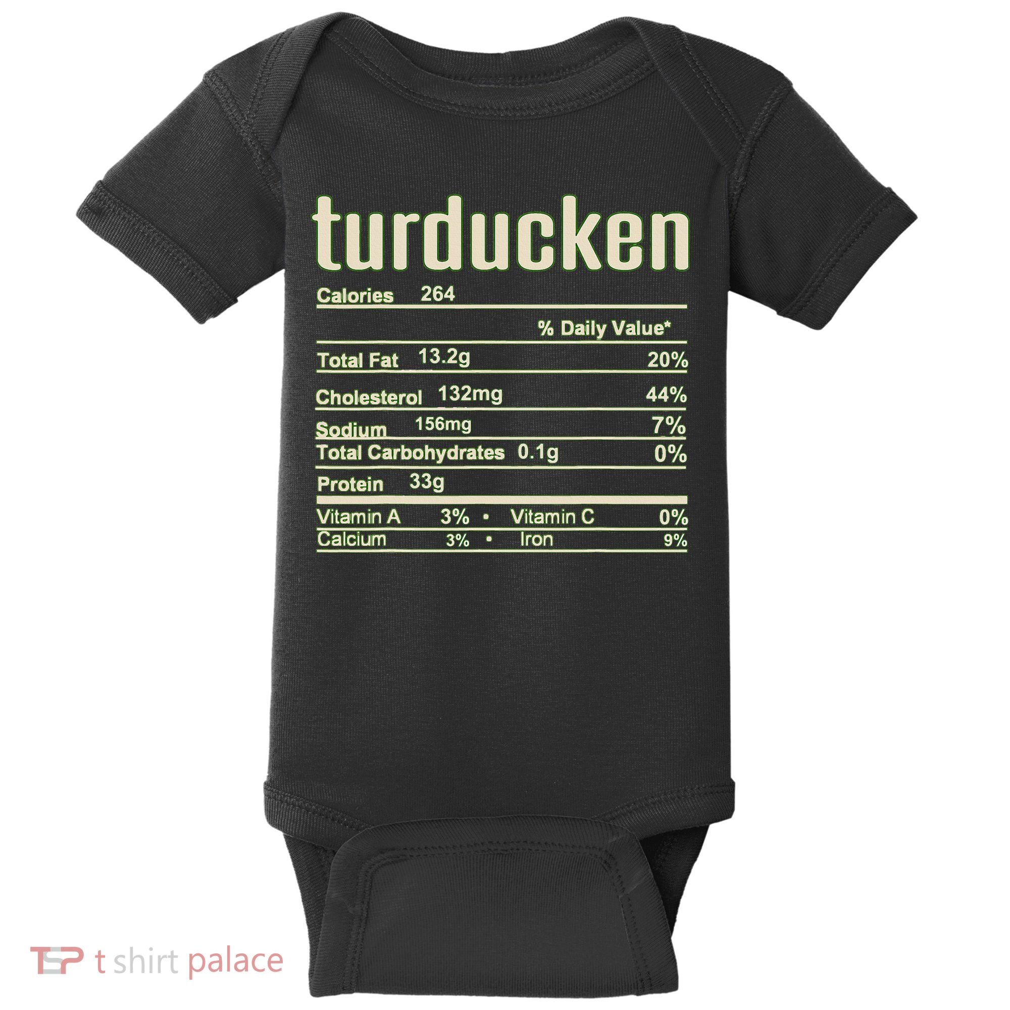 Thanksgiving Christmas Turducken Nutrition Fact Baby Bodysuit