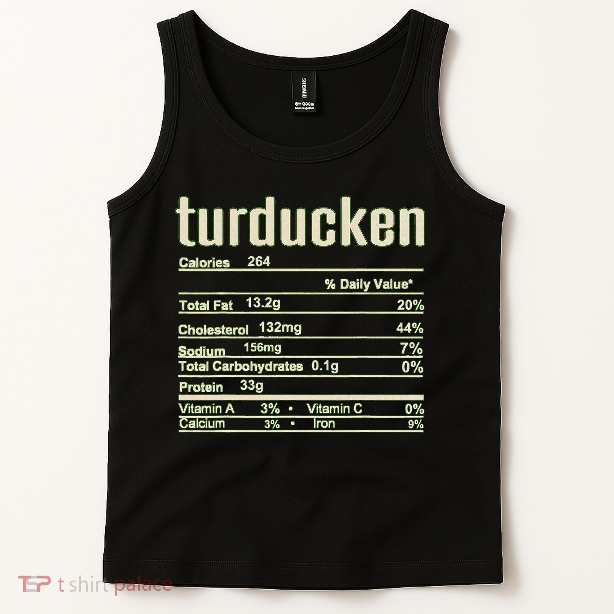 Thanksgiving Christmas Turducken Nutrition Fact Tank Top