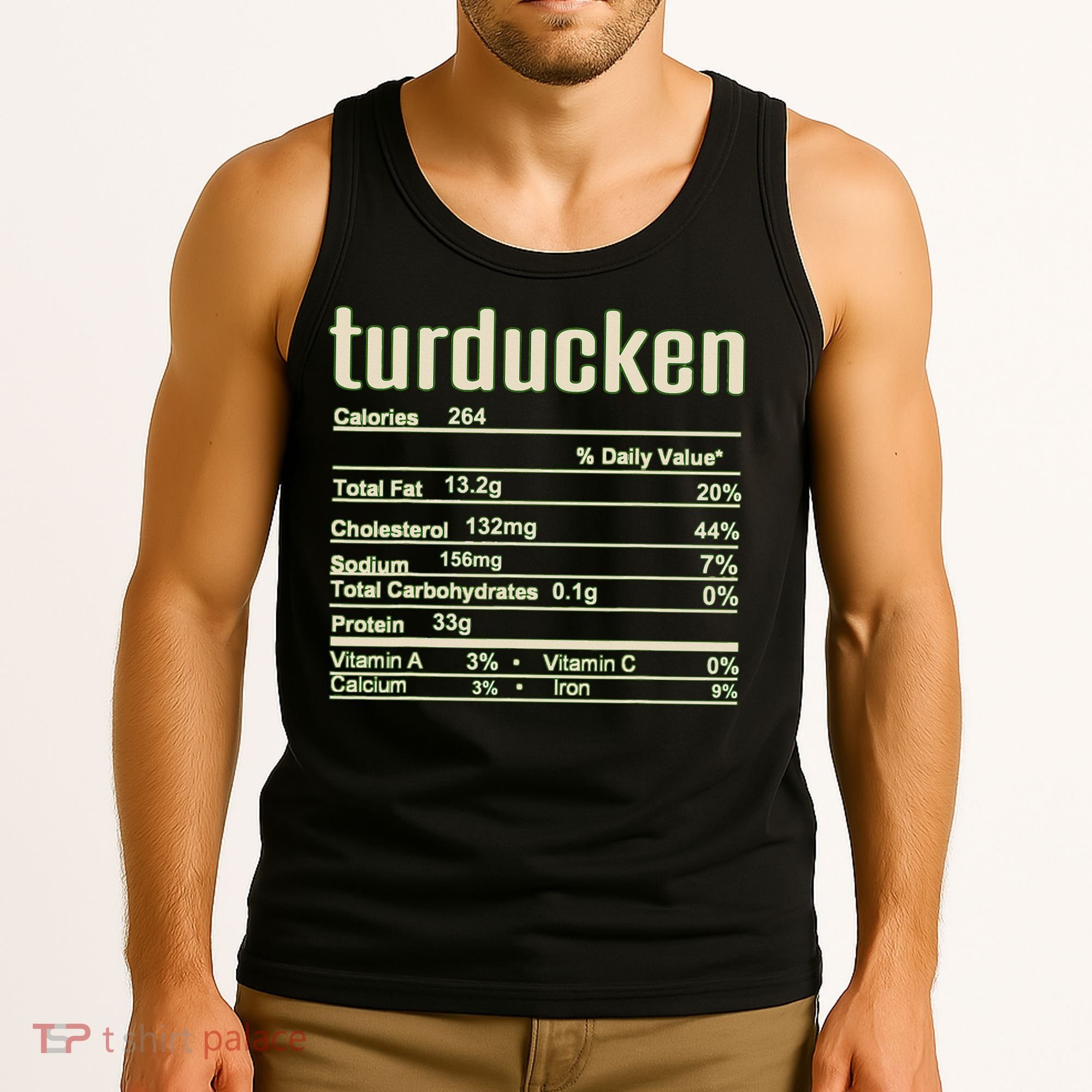 Thanksgiving Christmas Turducken Nutrition Fact Tank Top