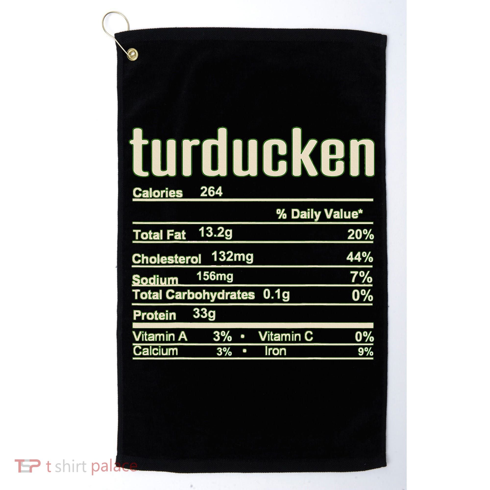 Thanksgiving Christmas Turducken Nutrition Fact Golf Towel