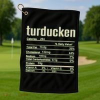 Thanksgiving Christmas Turducken Nutrition Fact Golf Towel thumb 1