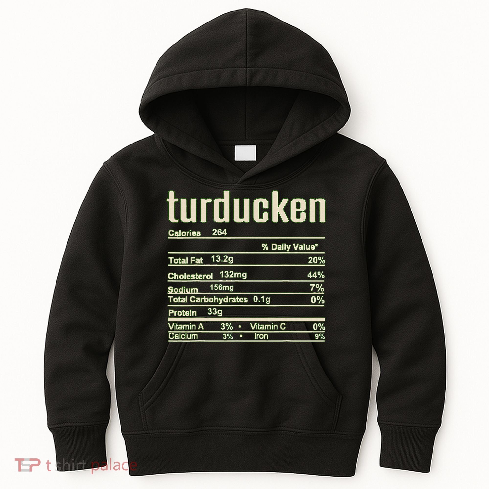 Thanksgiving Christmas Turducken Nutrition Fact Kids Hoodie