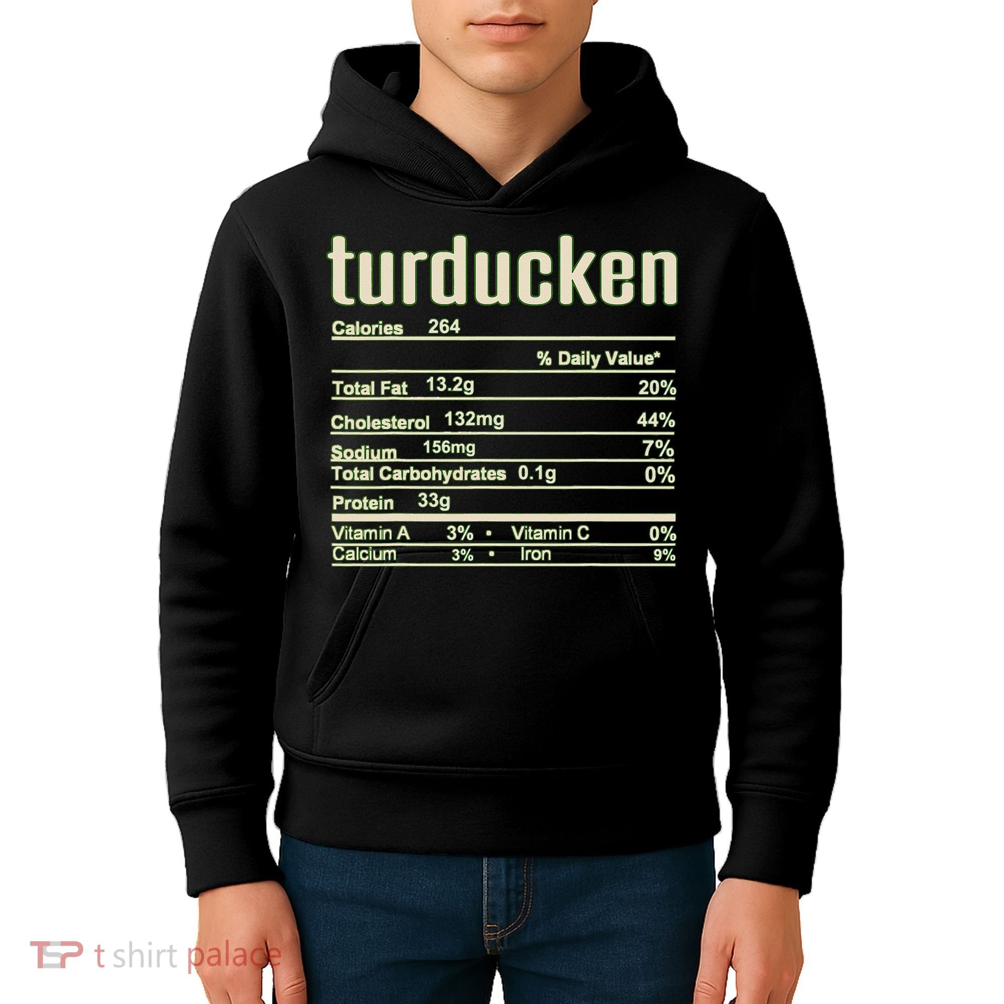 Thanksgiving Christmas Turducken Nutrition Fact Kids Hoodie