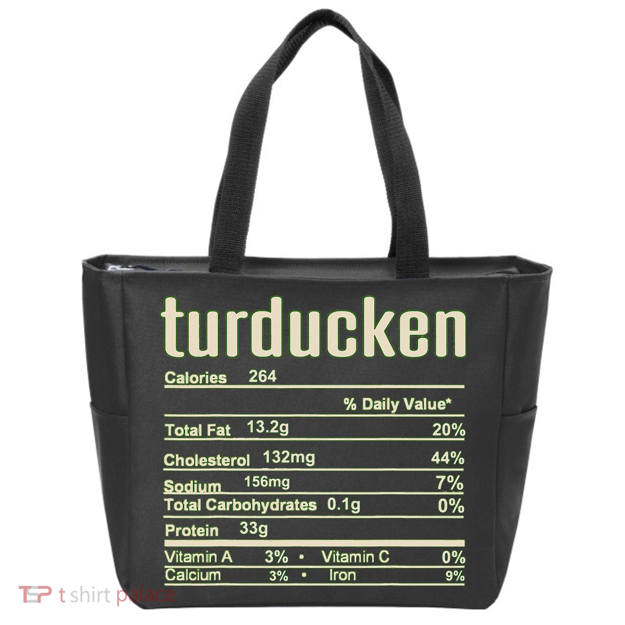 Thanksgiving Christmas Turducken Nutrition Fact Tote Bag