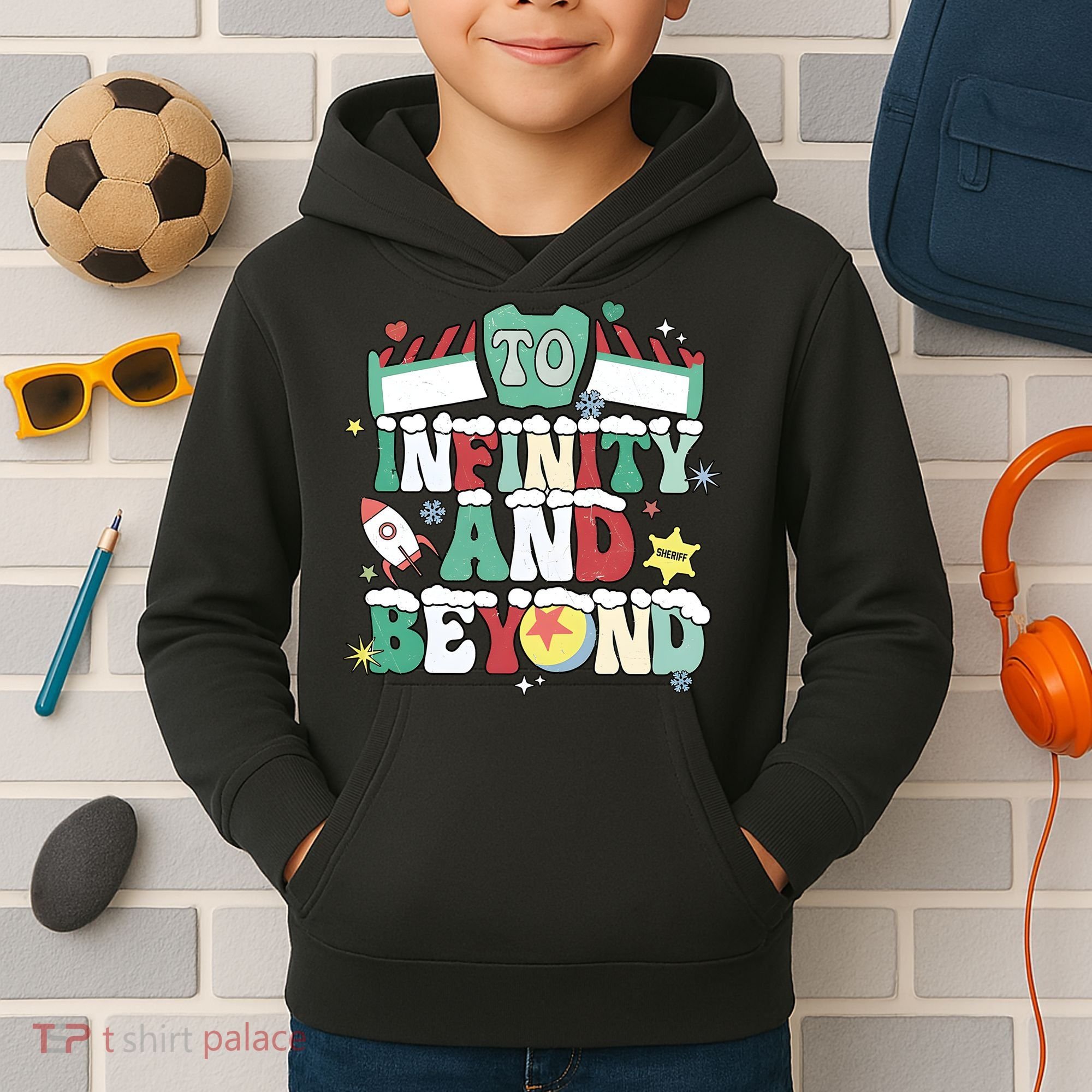 Toy Christmas To Infinity And Beyond Kids Hoodie