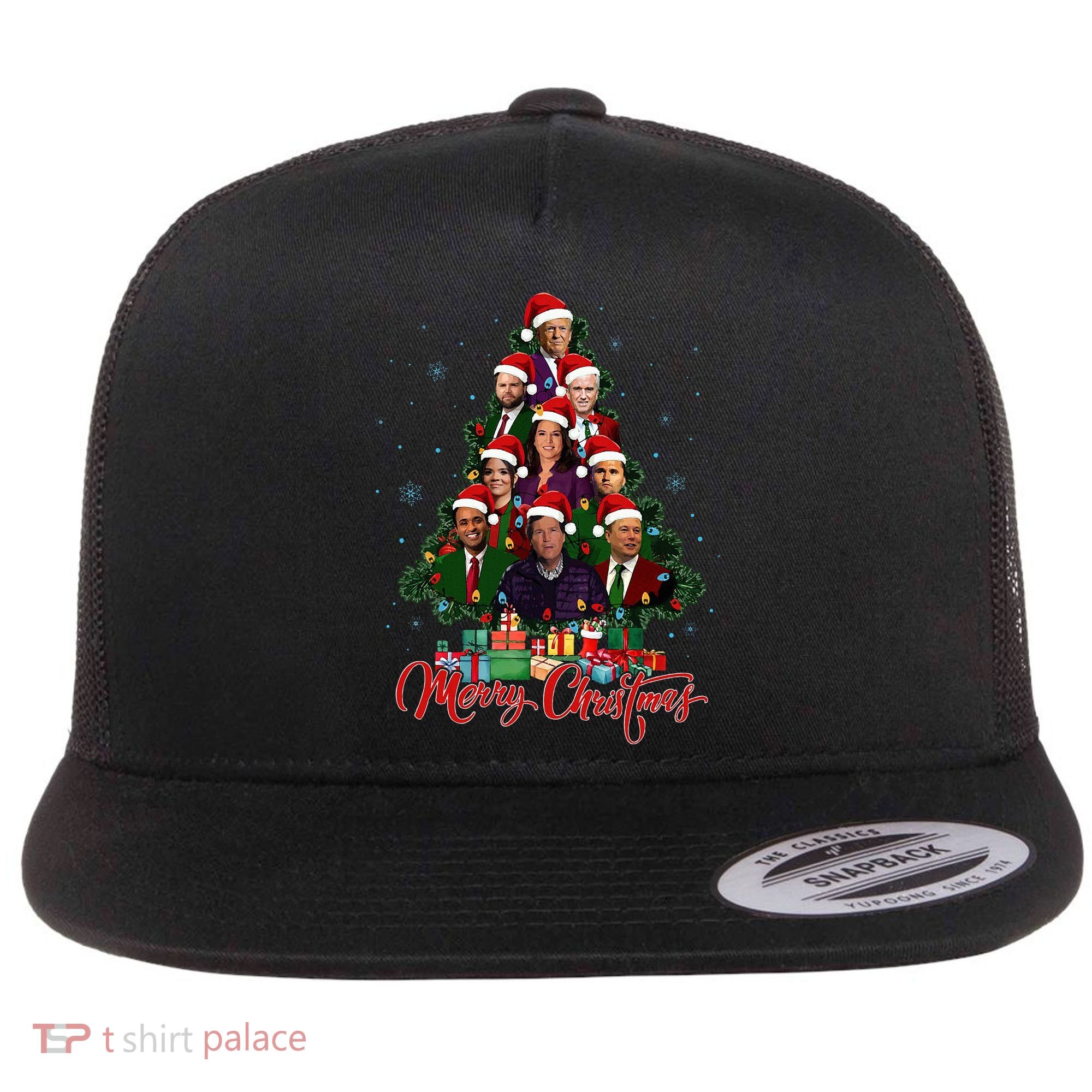 Trump Christmas Tree Dream Team Daddys Home 45 47 Flat Bill Trucker Hat