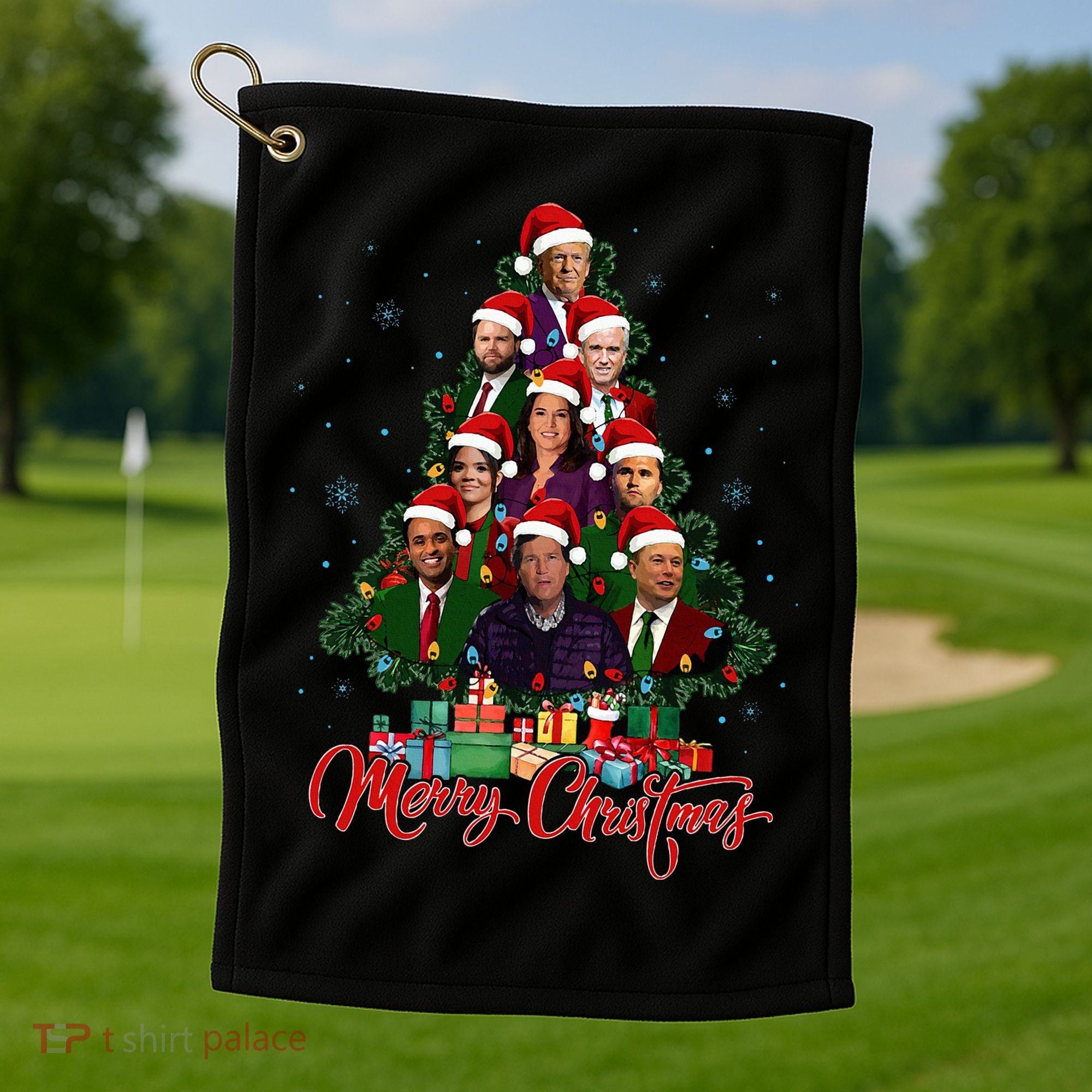Trump Christmas Tree Dream Team Daddys Home 45 47 Golf Towel