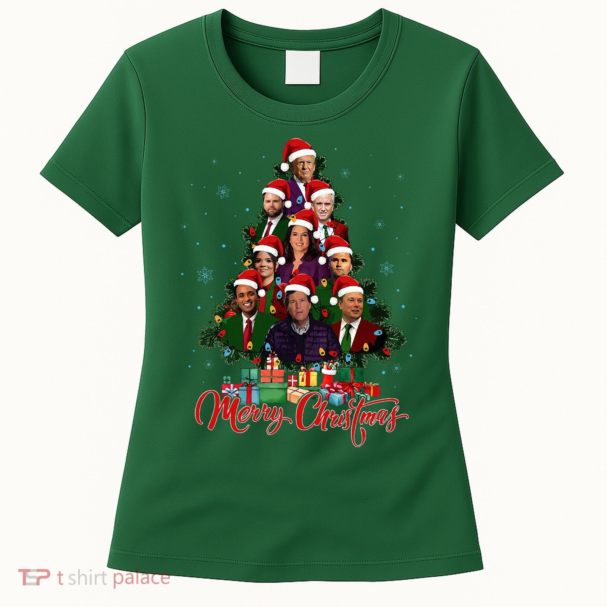 Trump Christmas Tree Dream Team Daddys Home 45 47 Women's T-Shirt
