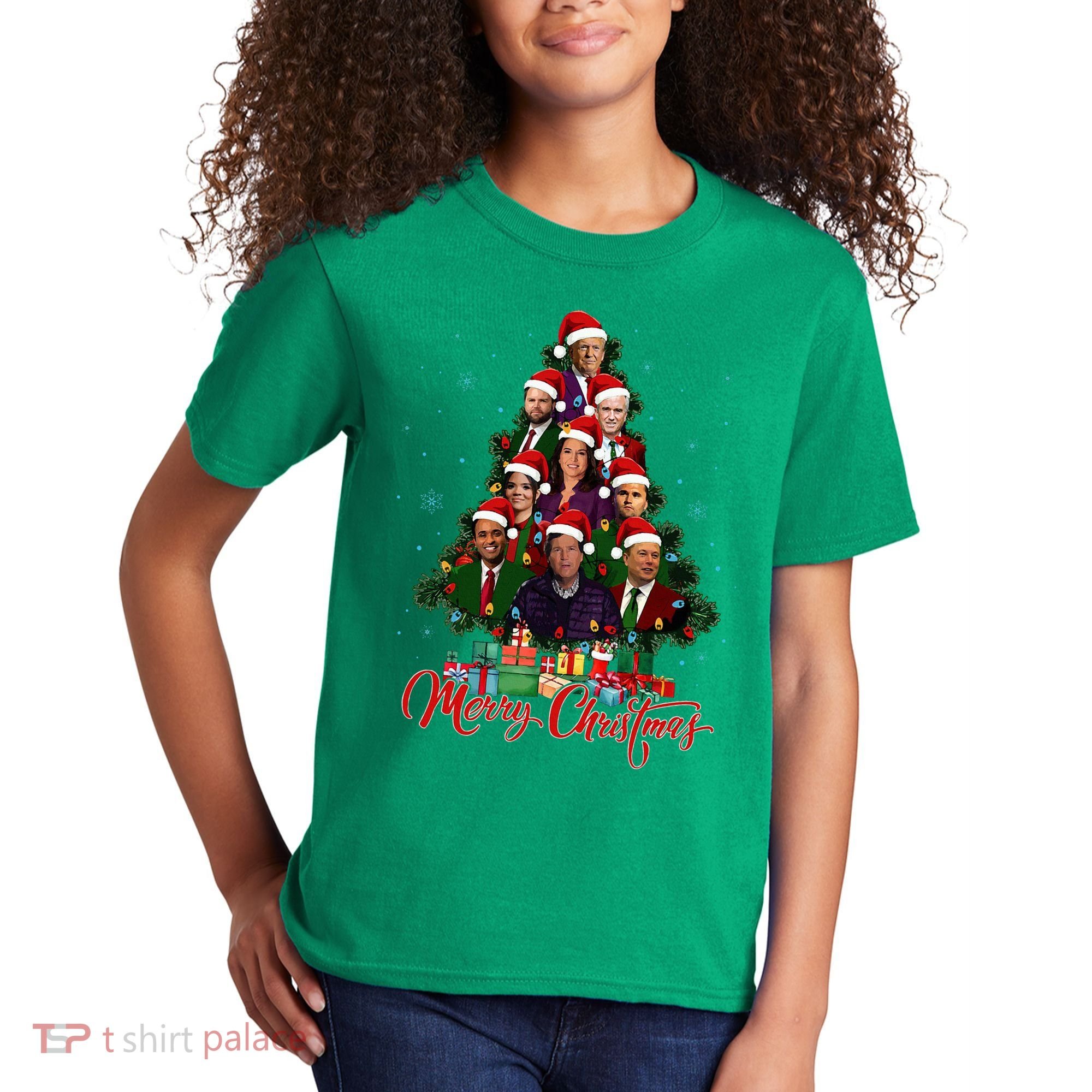 Trump Christmas Tree Dream Team Daddys Home 45 47 Kids T-Shirt